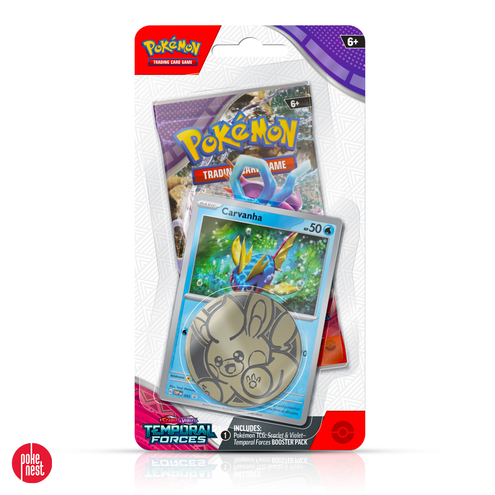 Pokémon TCG - Scarlet & Violet - Temporal Forces - Checklane Blister Box carvanha