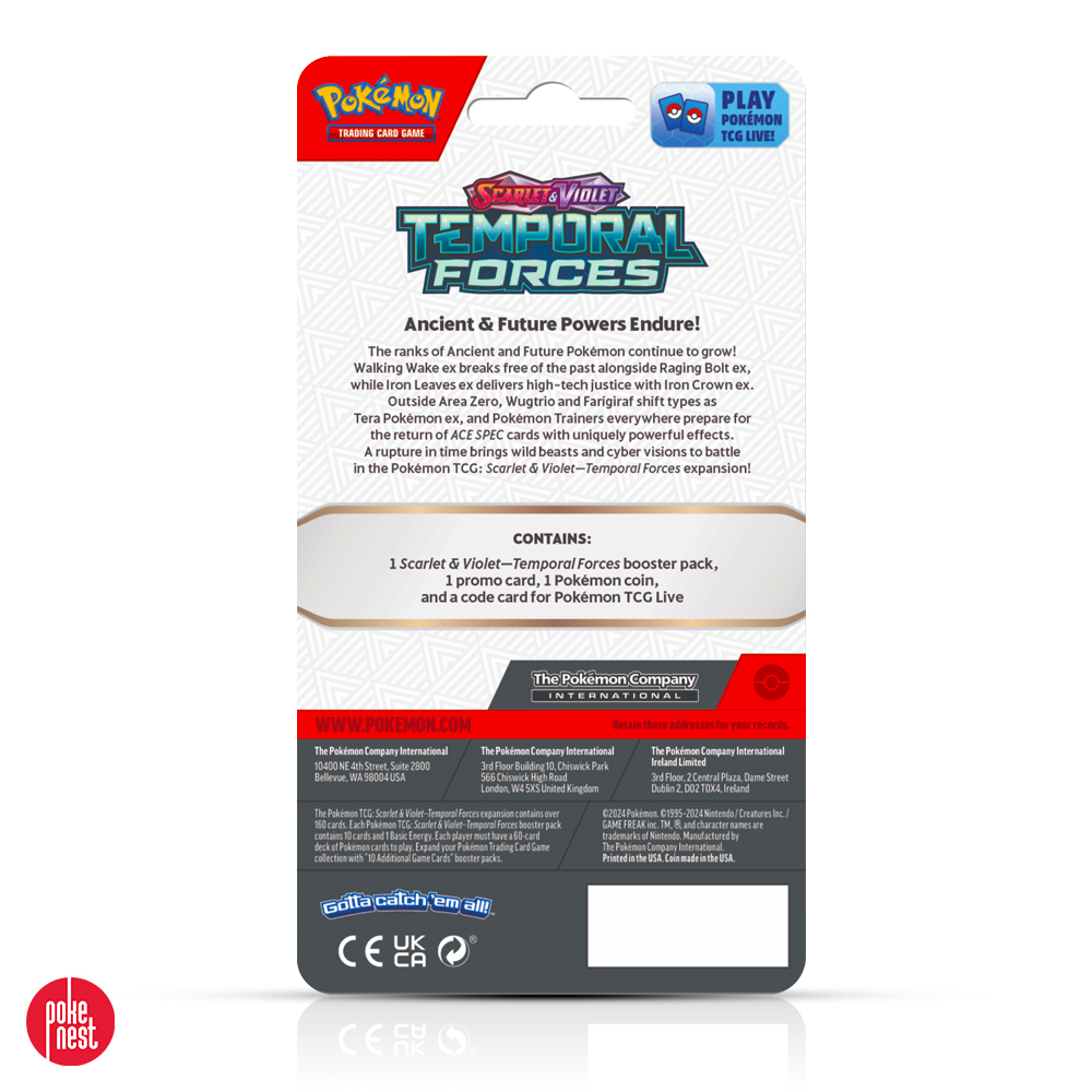Pokémon TCG - Scarlet & Violet - Temporal Forces - Checklane Blister Box tył
