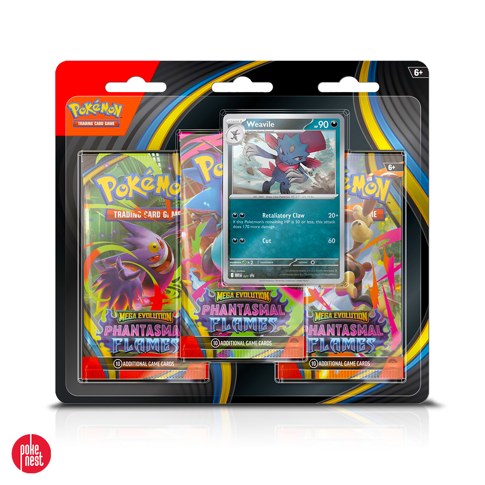 Pokémon TCG: Phantasmal Flames – 3-Pack Blister - Weavile