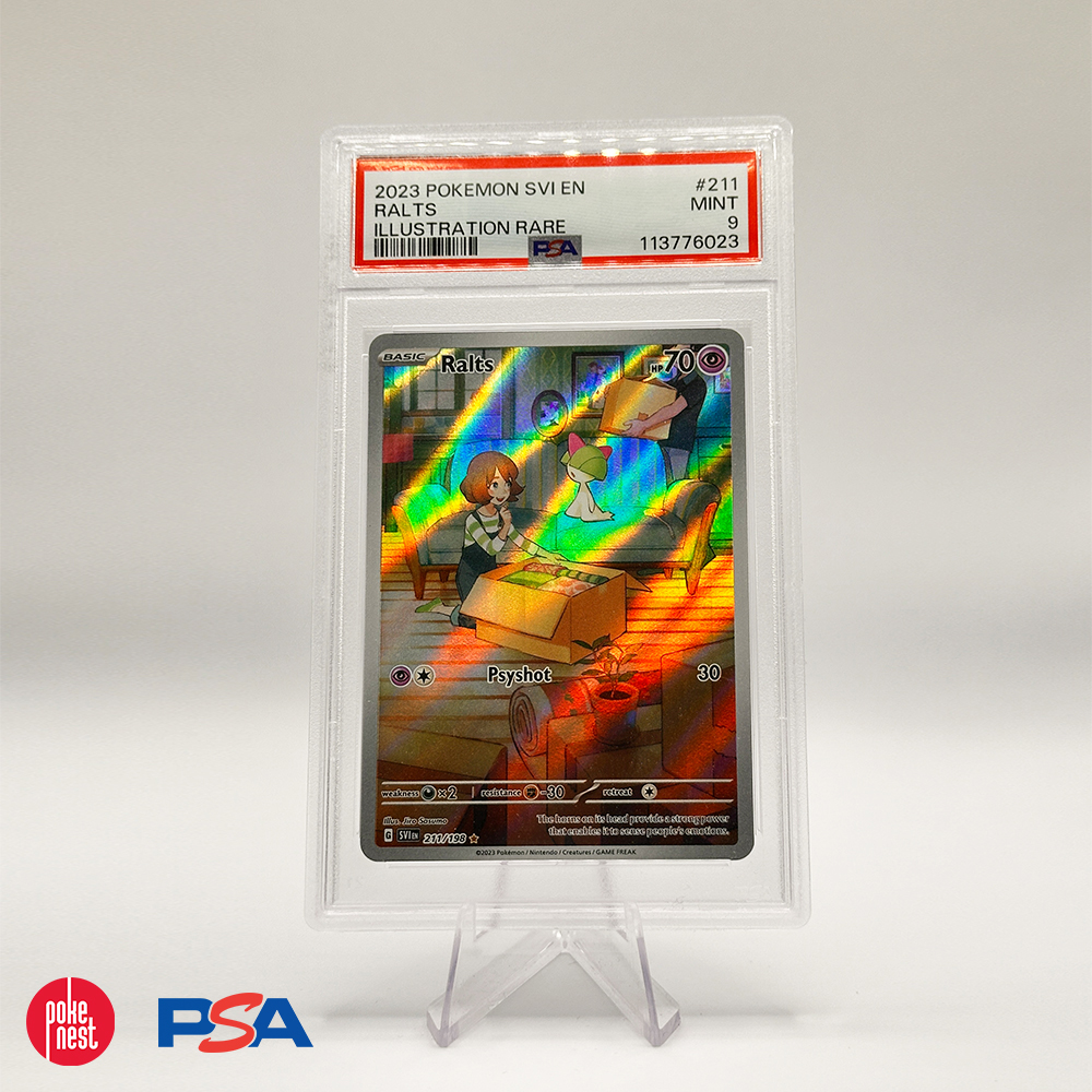 Karta Pokémon TCG x PSA 9: Ralts 211/198 - Scarlet&Violet (Illustration Rare)